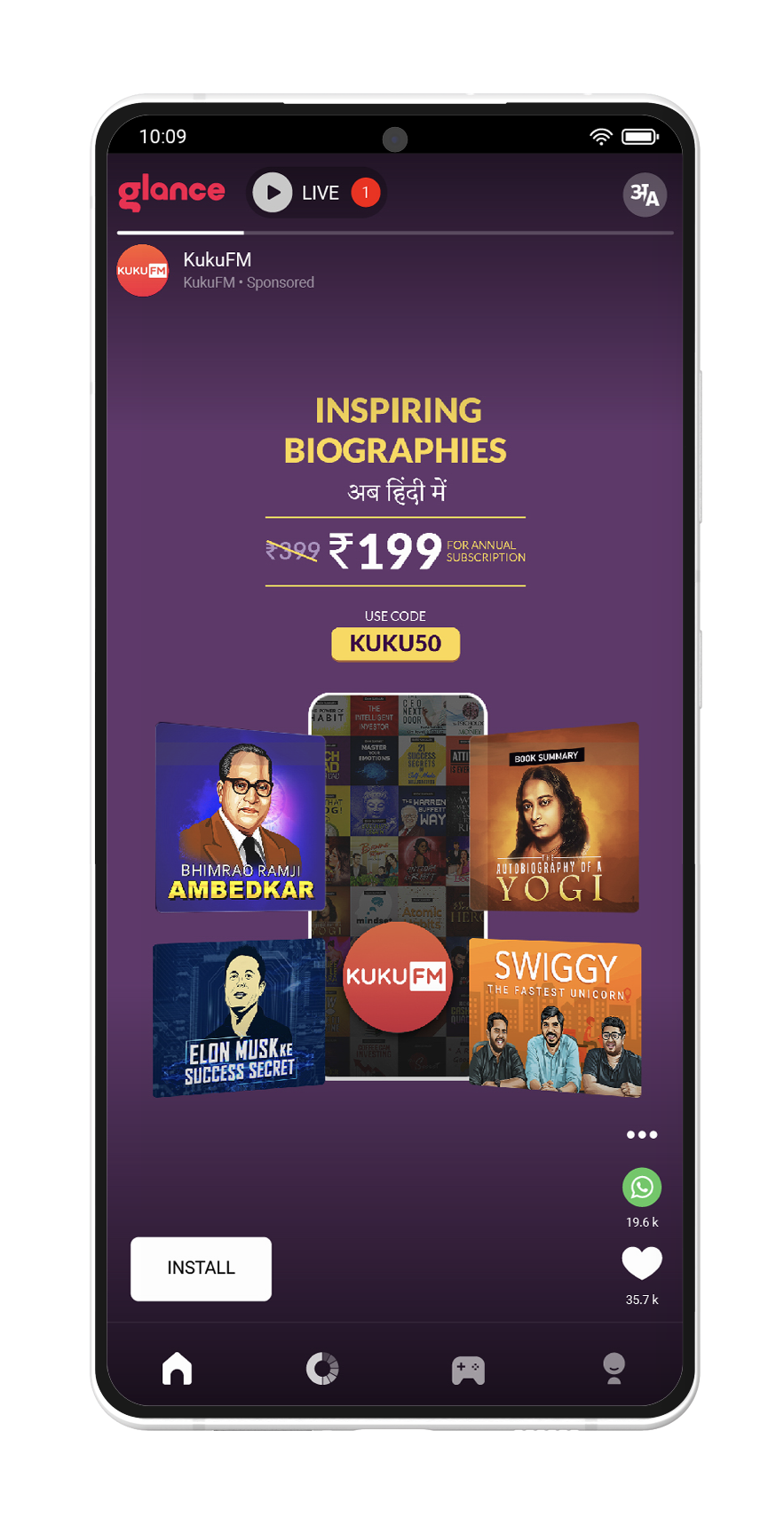 Kuku FM India’s Top Audio OTT Platform with InMobi and Glance